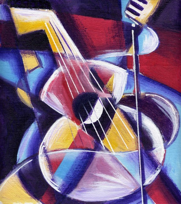 Cubist Guitar Sketch