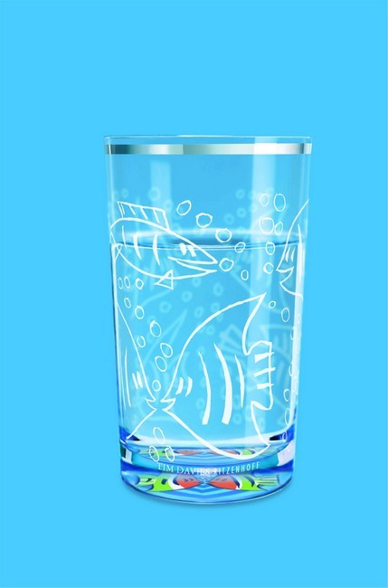 Spring Aqua Fish Water Glass