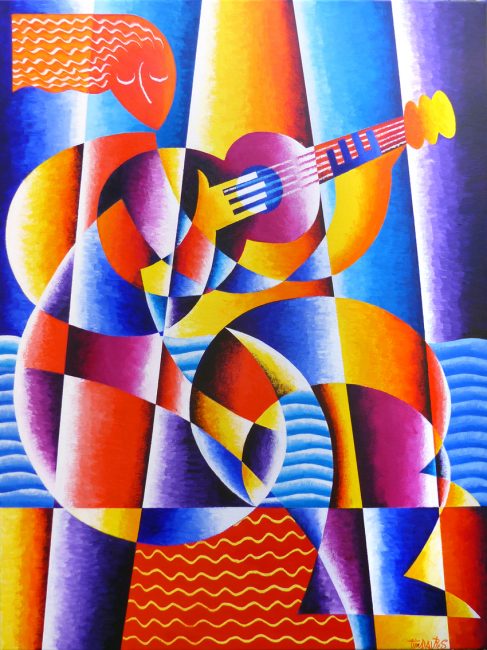 Girl with Guitar (Red Version) 
